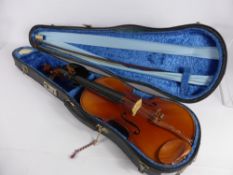 A Chinese Skylark Brand Violin, in the original case.