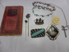 A Collection of Miscellanous Silver Jewellery, including a Siam brooch, a native American brooch,