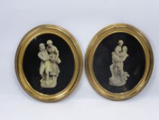 A Pair of Antique Photographs, behind glass entitled 'Paul & Virginia' and published by Darnley &