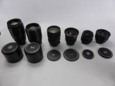 A Collection of Miscellaneous Sigma 35 mm Lenses, including 2 x Multi Minitell 1:4 F=200 mm,