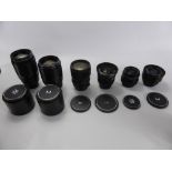 A Collection of Miscellaneous Sigma 35 mm Lenses, including 2 x Multi Minitell 1:4 F=200 mm,