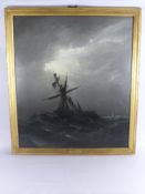 Edwin Hayes RHA RI ROI Marine Artist, 1819-1904, An oil on canvas depicting a ship in distress off