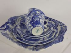 A Miscellaneous Quantity of Porcelain, including Royal Crown Derby blue and white cake plate,