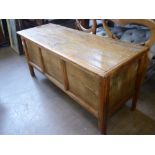 An Antique Pine Blanket Box, approx 45 x 123 x 57 cms.