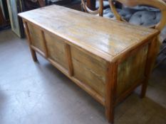 An Antique Pine Blanket Box, approx 45 x 123 x 57 cms.