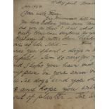 A Handwritten Letter by Violet Munnings nee McBride, the back of the letter features a small