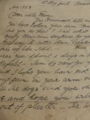 A Handwritten Letter by Violet Munnings nee McBride, the back of the letter features a small