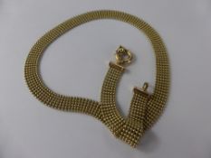 A Lady's 9 ct Yellow Gold Bead Form Necklace, approx 38 cms, approx 19.5 gms.