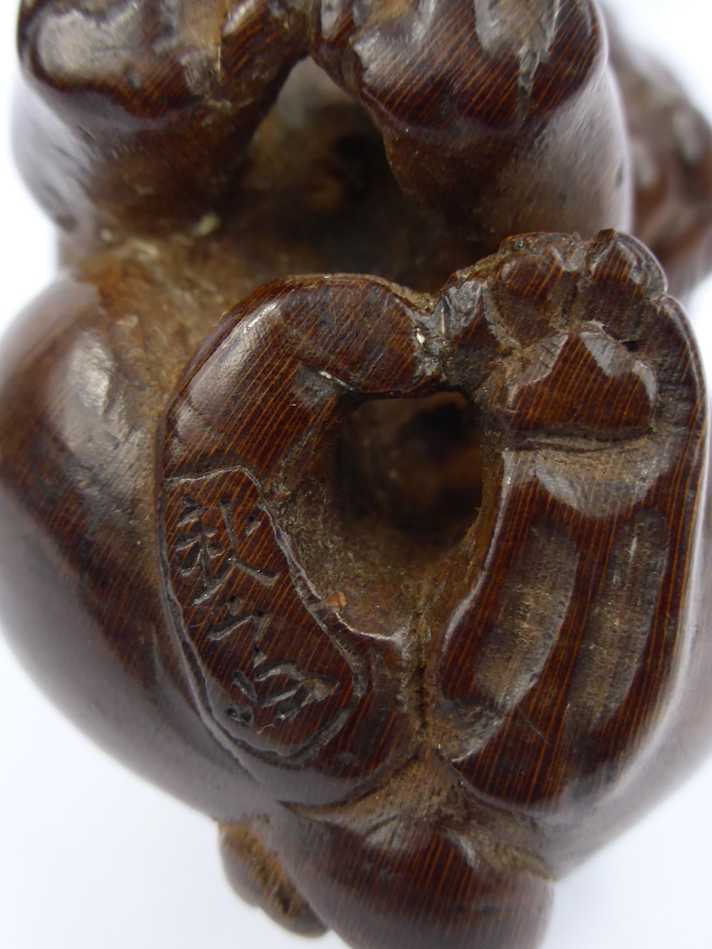 A Meiji Period Japanese Box Wood Netsuke, beautifully carved netsuke of a seated puppy, with a - Image 3 of 3