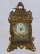 A Waterbury Clock Company Gilt Brass Carriage Clock, having two-train pendulum movement striking