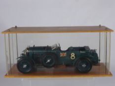 A 1930 Replica Bentley 4.5 Litre Supercharged Model Car, in perspex case.