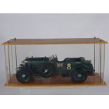 A 1930 Replica Bentley 4.5 Litre Supercharged Model Car, in perspex case.