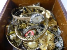 A Miscellaneous Collection of Costume Jewellery, including watches, earrings, brooches