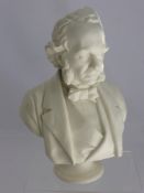 A Parianware Bust of Gentleman Richard Colden, approx 42 cms high, signed BW Wyon.