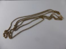 A Vintage 9 ct Gold Muff Chain, approx 20 gms.