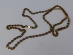 An Antique 15 ct Rose Gold Disc Link Chain, approx 49 cms long, approx wt 8.6 gms.