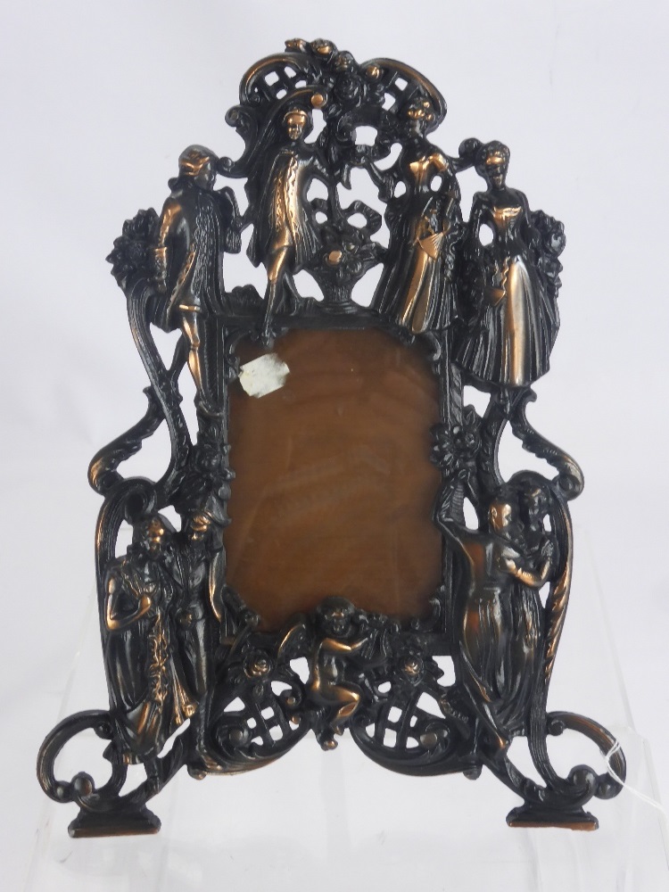 A Pair of Contemporary Cast Iron Picture Frames, with bronzed highlighting, approx 36 x 27 cms. - Image 2 of 2