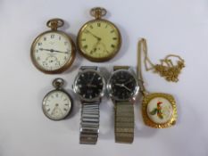 A Vintage Avia Wrist Watch, together with an Ingersoll, gold plated Dennison open face pocket watch,