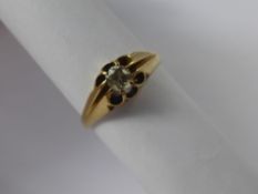 An 18 ct Yellow Gold Diamond Solitaire Ring, old cut dia approx 30 pts size R, approx wt 3.4 gms.