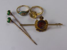 A Collection of Miscellaneous Jewellery, including 9 ct gold and citrine ring size M, yellow gold