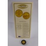 A 2000 Royal Mint .999 Fine Gold 500 Tugrik Genghis Khan Proof Coin, approx 1.24 gms, with