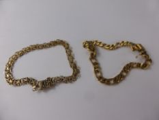 Two 9 ct Gold Bracelets, one fancy and one curb link, approx 18.4 gms.