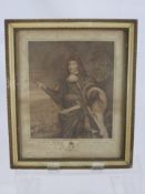 An 18th Century Stipple Engraving of George Monck Duke of Albemarle Captain General of all the