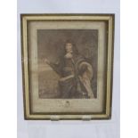 An 18th Century Stipple Engraving of George Monck Duke of Albemarle Captain General of all the