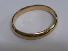 A 9 ct Yellow Gold Bangle (af), approx 11 gms.