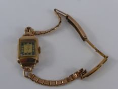 A Lady's 9 ct Rose Gold Cyma Cocktail Watch, on 9 ct gold bracelet, approx 10.2 gms (without