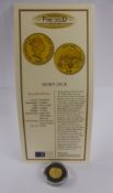 A 2000 Royal Mint .999 Fine Gold Ten Dollar Moby Dick, Cook Island Proof Coin, approx 1.24 gms, with