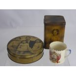 D.I. & Co., Ltd. Vintage Biscuit Tins, depicting the royal family together with three coronation