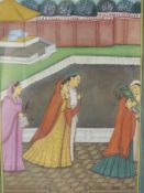 An Antique Painting, depicting a wedding procession, approx 24 x 14 cms, possibly Kashmiri.