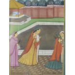 An Antique Painting, depicting a wedding procession, approx 24 x 14 cms, possibly Kashmiri.