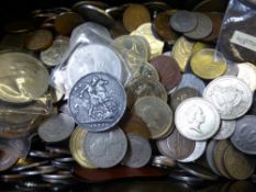 A Quantity of GB Coins, including copper, sixpences, together with an 1892 crown and brass money