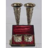 A Pair of Silver Napkin Rings, Birmingham hallmark, dated 1927, mm H M together with a pair of