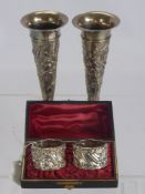 A Pair of Silver Napkin Rings, Birmingham hallmark, dated 1927, mm H M together with a pair of