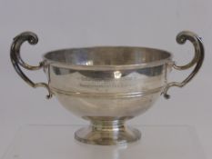 A Silver Golfing Trophy, on pedestal base with twin handles, London hallmark, approx 672 gms, mm