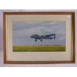 An Oil Painting on Board, depicting the Lancaster (Popsie of 617 Dam Buster Squadron) entitled "