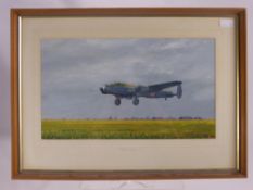 An Oil Painting on Board, depicting the Lancaster (Popsie of 617 Dam Buster Squadron) entitled "