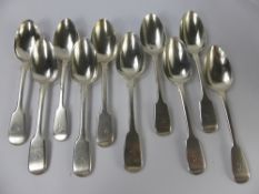 Six Victorian Silver Dessert Spoons, London hallmark dd 1840, mm Samuel Hayne & Dudley Cater,