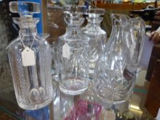 Two 'Waterford' Crystal Decanters, together with miscellaneous glass including two liqueur glass and