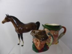 Quantity of Porcelain, including Staffordshire 'Mr Pickwick', Beswick 'Chestnut Horse' and Royal