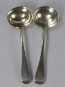 A Pair of Solid Silver Sauce Ladles, London hallmark dd 1871/72, mm (possibly) George Adams (Chawner