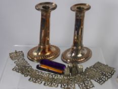 A Miscellaneous Collection of Items, including a belt of foliate design, a pair of silver plated