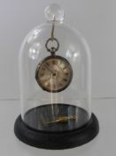 A Lady's Continental Fine Open Faced Silver Pocket Watch, with silvered dial and gold Roman numerals