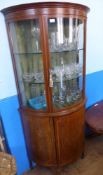 An Edwardian Demi Lune Glaze Fronted Display Cabinet,