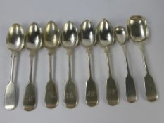 Six Silver Victorian Teaspoons, Exeter hallmark dd 1868/69, mm T.S., together with a mustard and jam