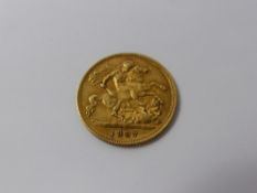 A Victorian Solid Gold Half Sovereign, dated 1897.