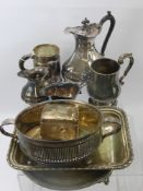 A Quantity of Silver Plate, including coffee pot, milk jug, sauce boat, pint mug, tankard,